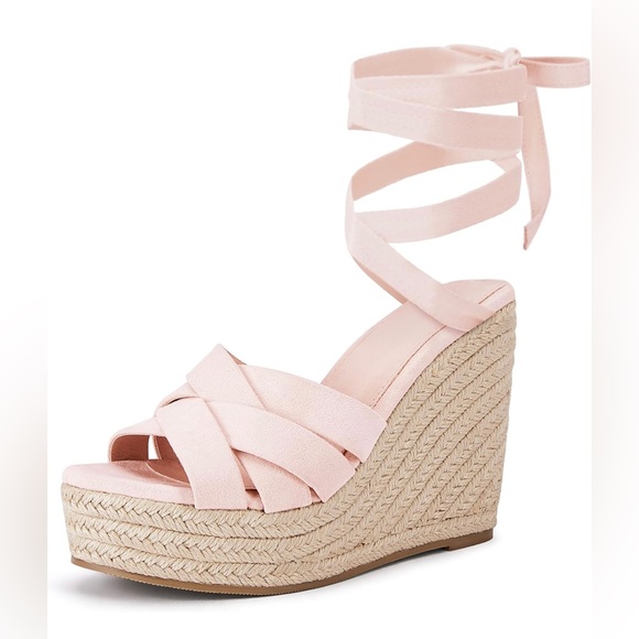 Platform Espadrille Wedge Sandals For Women Cute Beach Straw